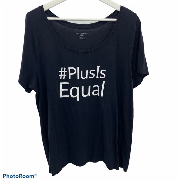 Lane Bryant Plus 14/16 14 16 # Plus Is Equal Black Graphic Tee T-Shirt Women’s - Picture 1 of 7